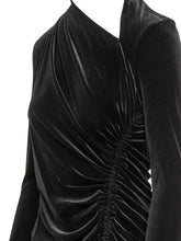 LAUREN RALPH LAUREN - Abito Nero in Velluto Drappeggiato Lauren Ralph Lauren - Nero - LIDIASHOPPING® - Official Website
