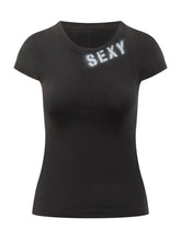 DSQUARED2 - Dsquared2 T-Shirt Nera con Stampa Sexy - Nero - LIDIASHOPPING® - Official Website