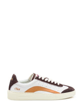 DSQUARED2 - Dsquared2 1964 White and Brown Leather and Suede Sneakers - White - LIDIASHOPPING® - Official Website