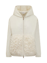 MONCLER - Giacca Bianca Moncler con Inserti in Shearling - Bianco - LIDIASHOPPING® - Official Website