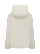 MONCLER - Giacca Bianca Moncler con Inserti in Shearling - Bianco - LIDIASHOPPING® - Official Website