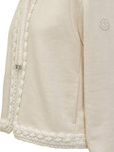 MONCLER - Moncler White Hoodie with Braided Trim Details - White - LIDIASHOPPING® - Official Website