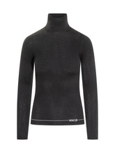 MONCLER - Dolcevita Nero Aderente in Maglia Tecnica di Moncler - Nero - LIDIASHOPPING® - Official Website