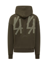 44 LABEL GROUP - 44 Label Group Felpa Hoodie Verde con Logo Ricamato - Verde - LIDIASHOPPING® - Official Website