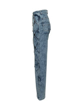 DES PHEMMES - Des Phemmes Wide-Leg Jeans with Black Embroidery - Blue - LIDIASHOPPING® - Official Website