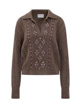 DES PHEMMES - Des Phemmes sweater with crystals - Brown - LIDIASHOPPING® - Official Website