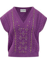 DES PHEMMES - Gilet Des Phemmes lilla con dettagli gioiello - Viola - LIDIASHOPPING® - Official Website