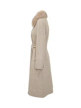 BULLY - Bully Beige Double-Breasted Coat with Fur Collar - White | Lidia Shopping ® | Official Website