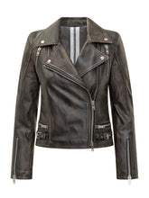 SWORD - Sword Black Leather Biker Jacket - Brown - LIDIASHOPPING® - Official Website