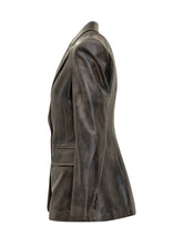 SWORD - Sword Blazer in Pelle Vintage Nera - Marrone | Lidia Shopping | Official Website