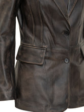 SWORD - Sword Blazer in Pelle Vintage Nera - Marrone | Lidia Shopping | Official Website