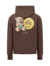 BARROW - Felpa Marrone con Cappuccio e Stampa Smiley Barrow - Marrone - LIDIASHOPPING® - Official Website