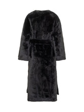 VALENTINI 1972 - Valentini Long Fur Coat with Belt - Blue | Lidia Shopping ® | Official Website
