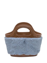 MARNI - Marni Borsa Tote in Pelliccia Azzurra e Pelle Marrone - Blu - LIDIASHOPPING® - Official Website
