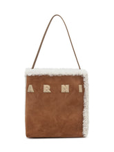 MARNI - Marni Brown Suede Tote Bag with Shearling Trim - Brown | Lidia Shopping ® | Official Website