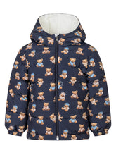 MONCLER KIDS - Moncler Kids Giacca Piumino con Orsetti - Blu | Lidia Shopping ® | Official Website