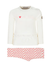 MONCLER KIDS - Moncler Kids Completo Bianco e Rosa con Cuori - Bianco | Lidia Shopping ® | Official Website