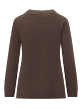 GRAN SASSO - Gran Sasso Brown Sweater with Shimmer Detail Collar - Brown | Lidia Shopping ® | Official Website