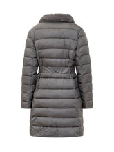 MICHAEL MICHAEL KORS - Michael Kors Long Grey Down Coat with Belt and Fur Collar - Grey - LIDIASHOPPING® - Official Website