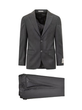 CORNELIANI CC COLLECTION - Corneliani Abito Gessato Grigio Due Pezzi - Nero | Lidia Shopping ® | Official Website