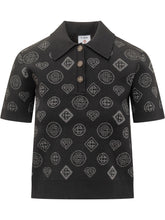 CASABLANCA - Casablanca Polo in Maglia con Motivo Monogram - Nero | Lidia Shopping | Official Website