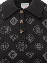 CASABLANCA - Casablanca Polo in Maglia con Motivo Monogram - Nero | Lidia Shopping | Official Website