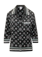 CASABLANCA - Casablanca Black Silk Pajama Shirt with Logo - Black - LIDIASHOPPING® - Official Website