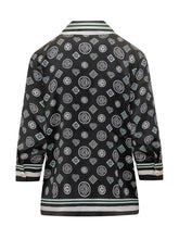 CASABLANCA - Casablanca Black Silk Pajama Shirt with Logo - Black - LIDIASHOPPING® - Official Website