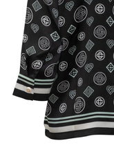 CASABLANCA - Casablanca Black Silk Pajama Shirt with Logo - Black - LIDIASHOPPING® - Official Website