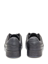 DOLCE & GABBANA - Dolce & Gabbana Leather Sneakers with Contrast Sole - Black - LIDIASHOPPING® - Official Website