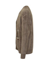 DROLE DE MONSIEUR - Drole de Monsieur Cardigan a Righe con Logo - Verde - LIDIASHOPPING® - Official Website