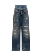 DOLCE & GABBANA - Jeans Dolce & Gabbana a Vita Alta con Effetto Doppiato - Blu | Lidia Shopping ® | Official Website