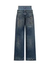 DOLCE & GABBANA - Jeans Dolce & Gabbana a Vita Alta con Effetto Doppiato - Blu | Lidia Shopping ® | Official Website