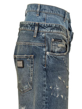DOLCE & GABBANA - Jeans Dolce & Gabbana a Vita Alta con Effetto Doppiato - Blu | Lidia Shopping ® | Official Website