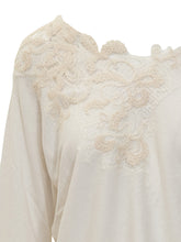 EXTERIOR - Exterior Ivory One-Shoulder Sweater with Lace Embroidery - White | Lidia Shopping | Official Website