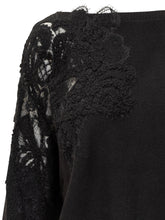 EXTERIOR - Exterior Maglia Nera con Inserto in Pizzo Floreale - Nero | Lidia Shopping ® | Official Website
