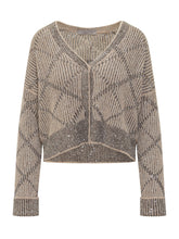 EXTERIOR - Exterior Geometric Lurex Cardigan - Beige - LIDIASHOPPING® - Official Website
