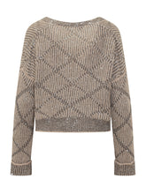 EXTERIOR - Exterior Geometric Lurex Cardigan - Beige - LIDIASHOPPING® - Official Website