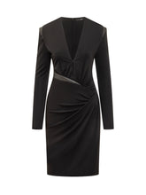 VERSACE - Versace Black Draped Dress with Deep Neckline - Black - LIDIASHOPPING® - Official Website