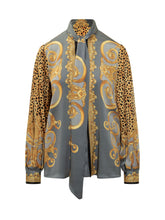 VERSACE - Versace Silk Shirt with Baroque and Animal Print - Multicolor - LIDIASHOPPING® - Official Website