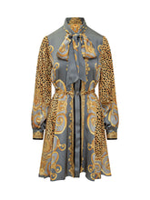 VERSACE - Versace Silk Mini Dress with Baroque Animalier Print - Multicolor - LIDIASHOPPING® - Official Website