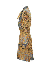 VERSACE - Versace Silk Mini Dress with Baroque Animalier Print - Multicolor - LIDIASHOPPING® - Official Website