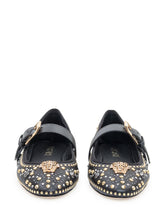 VERSACE - Versace Ballerina con Borchie - Nero - LIDIASHOPPING® - Official Website