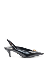 VERSACE - Versace Slingback in Pelle con Tacco Medio - Nero - LIDIASHOPPING® - Official Website