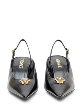 VERSACE - Versace Slingback in Pelle con Tacco Medio - Nero - LIDIASHOPPING® - Official Website