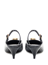 VERSACE - Versace Slingback in Pelle con Tacco Medio - Nero - LIDIASHOPPING® - Official Website