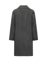 AMARANTO - Amaranto Cappotto Grigio in Lana con Bottoni - Grigio | Lidia Shopping ® | Official Website