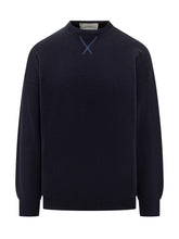 AMARANTO - Amaranto Maglione Blu Girocollo con Dettaglio X - Blu | Lidia Shopping ® | Official Website