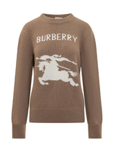 BURBERRY - Burberry Brown Sweater with Knight Logo - Brown - LIDIASHOPPING® - Official Website