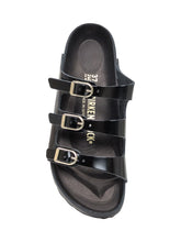 BIRKENSTOCK - Birkenstock Arizona Black Patent Sandal with Three Straps - Black - LIDIASHOPPING® - Official Website